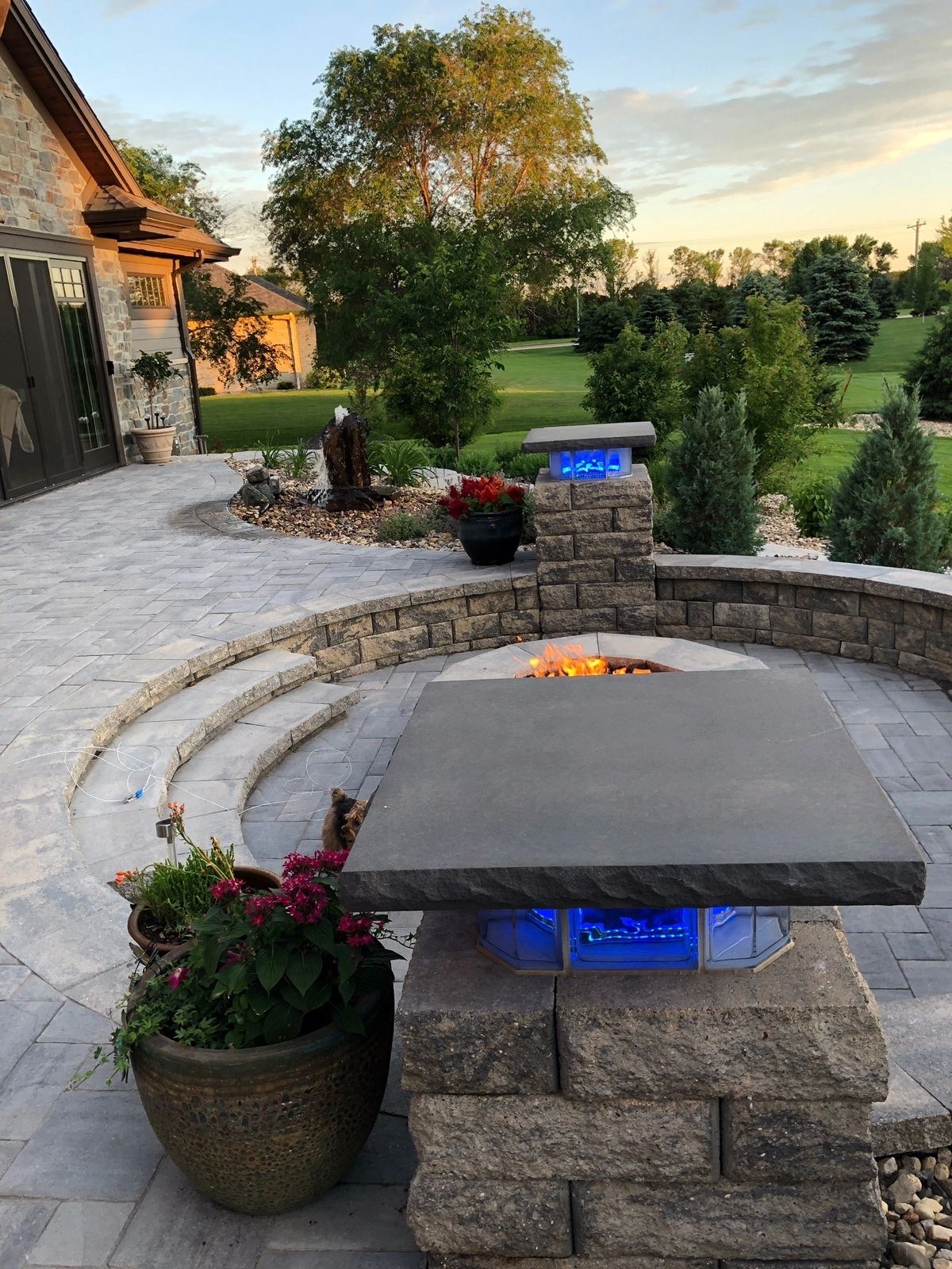 Backyard landscaping installation